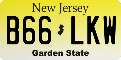 NJ license plate B66LKW
