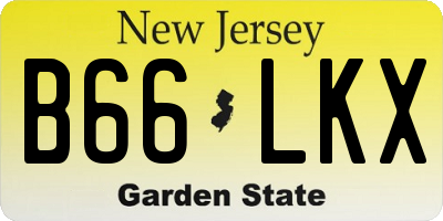 NJ license plate B66LKX
