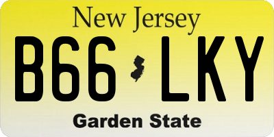 NJ license plate B66LKY