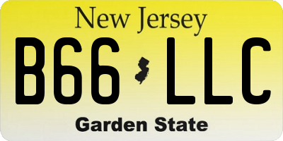 NJ license plate B66LLC