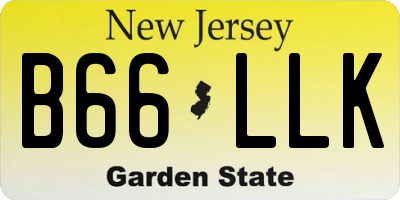 NJ license plate B66LLK