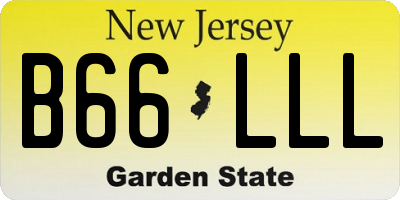 NJ license plate B66LLL