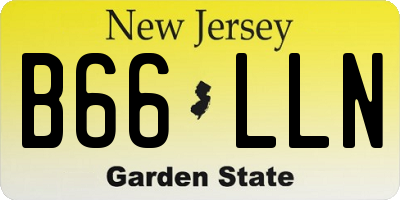 NJ license plate B66LLN