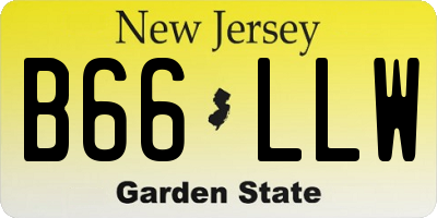 NJ license plate B66LLW