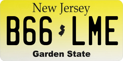 NJ license plate B66LME