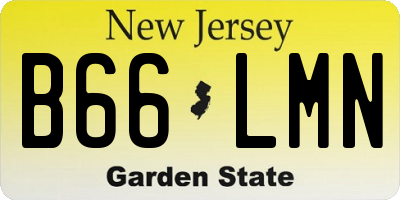 NJ license plate B66LMN