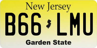 NJ license plate B66LMU