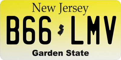 NJ license plate B66LMV