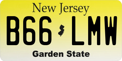 NJ license plate B66LMW