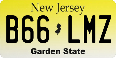 NJ license plate B66LMZ