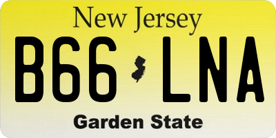 NJ license plate B66LNA