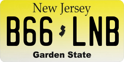 NJ license plate B66LNB