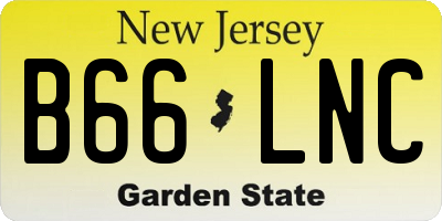 NJ license plate B66LNC