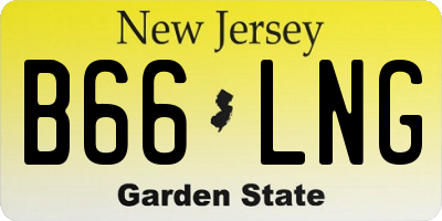 NJ license plate B66LNG