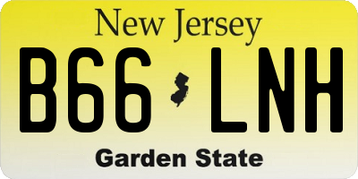 NJ license plate B66LNH