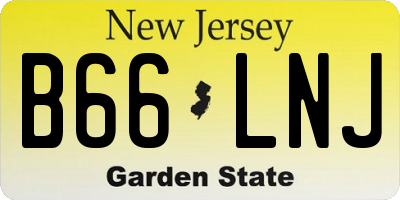 NJ license plate B66LNJ
