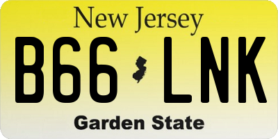 NJ license plate B66LNK