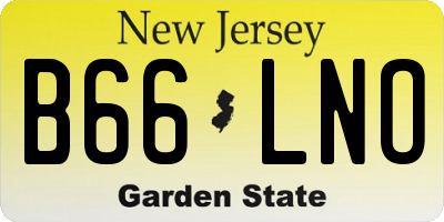NJ license plate B66LNO