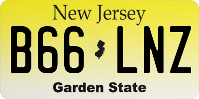 NJ license plate B66LNZ