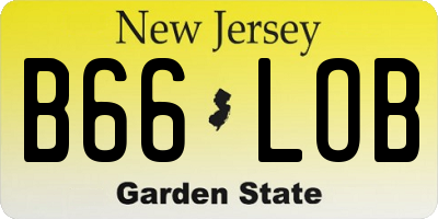 NJ license plate B66LOB