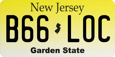NJ license plate B66LOC