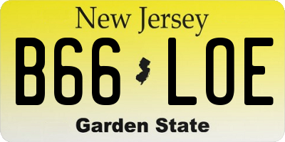 NJ license plate B66LOE