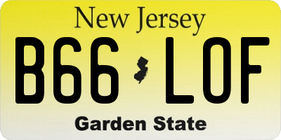 NJ license plate B66LOF
