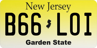 NJ license plate B66LOI
