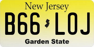 NJ license plate B66LOJ