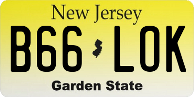 NJ license plate B66LOK