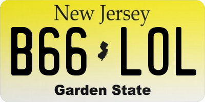 NJ license plate B66LOL