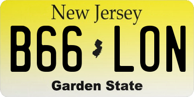 NJ license plate B66LON