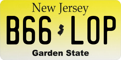 NJ license plate B66LOP