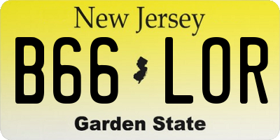 NJ license plate B66LOR