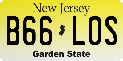 NJ license plate B66LOS