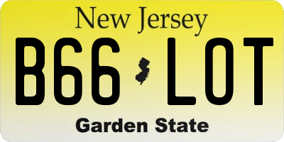 NJ license plate B66LOT