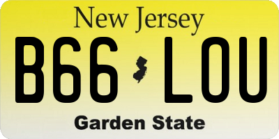 NJ license plate B66LOU