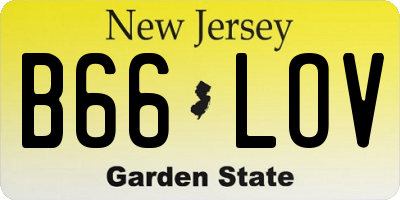 NJ license plate B66LOV