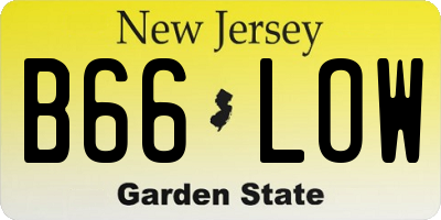 NJ license plate B66LOW