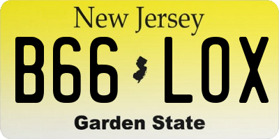 NJ license plate B66LOX