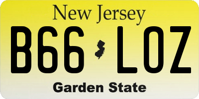 NJ license plate B66LOZ