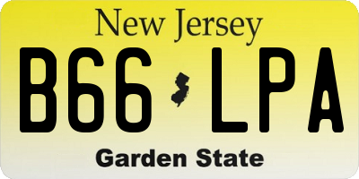 NJ license plate B66LPA