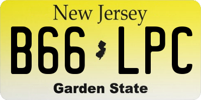 NJ license plate B66LPC