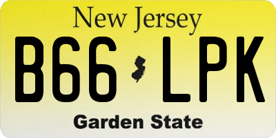NJ license plate B66LPK