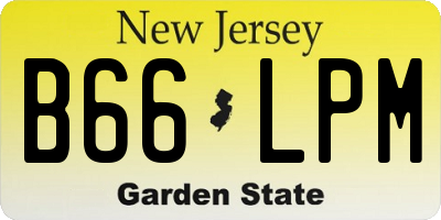 NJ license plate B66LPM