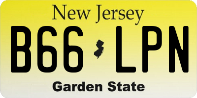 NJ license plate B66LPN