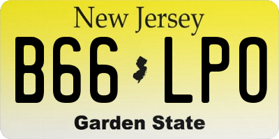 NJ license plate B66LPO