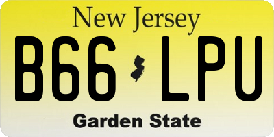 NJ license plate B66LPU