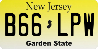 NJ license plate B66LPW