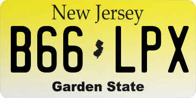 NJ license plate B66LPX